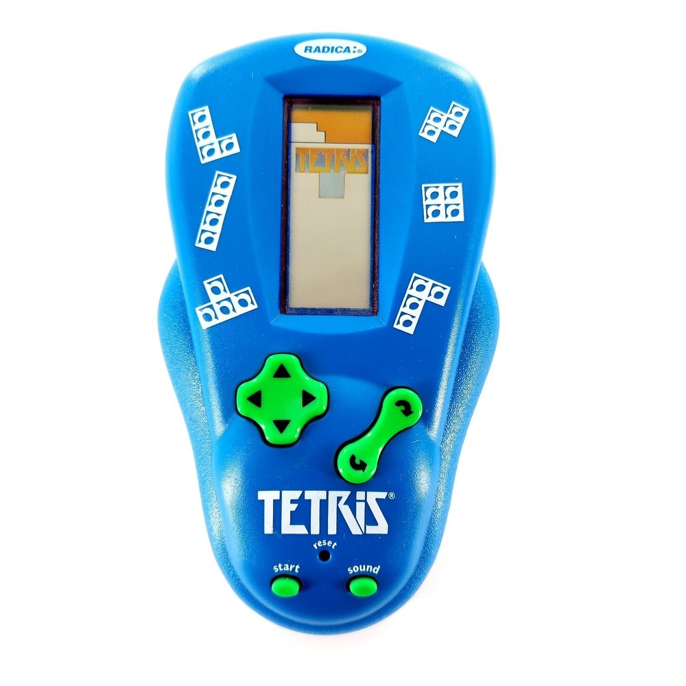 Radica 2000 Tetris Handheld Electronic Game Blue Tested & Works